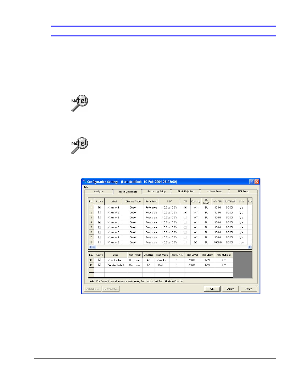 Input channels tab, Input channels tab …… 4-13, Input channels …… 4-13 | Configuration | Measurement Computing eZ-PostView rev.2.0 User Manual | Page 91 / 144