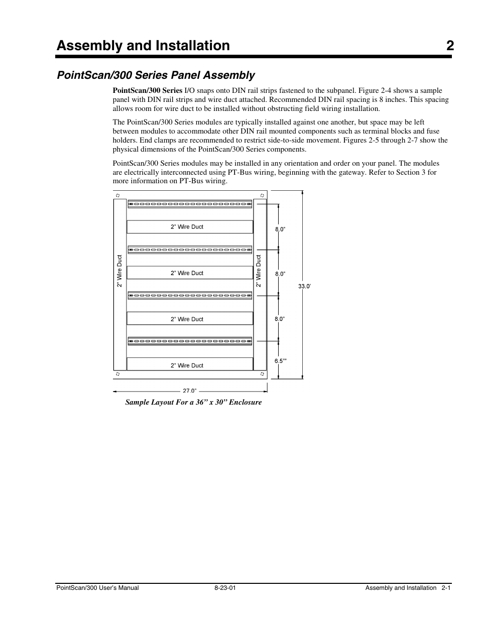 Ch 2 - assembly and installation, Pointscan/300 series panel assembly, 2 - assembly and installation | Pointscan/300 series panel, Assembly -1, Assembly and installation 2 | Measurement Computing PointScan 300 Series rev.1.0 User Manual | Page 13 / 42