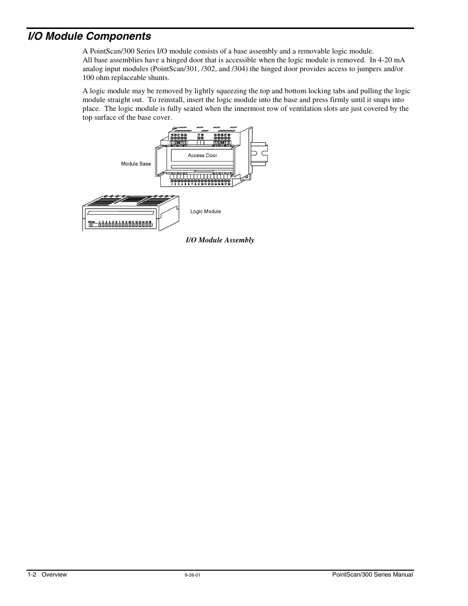 I/o module components, I/o module components -2 | Measurement Computing PointScan 300 Series rev.1.0 User Manual | Page 8 / 42