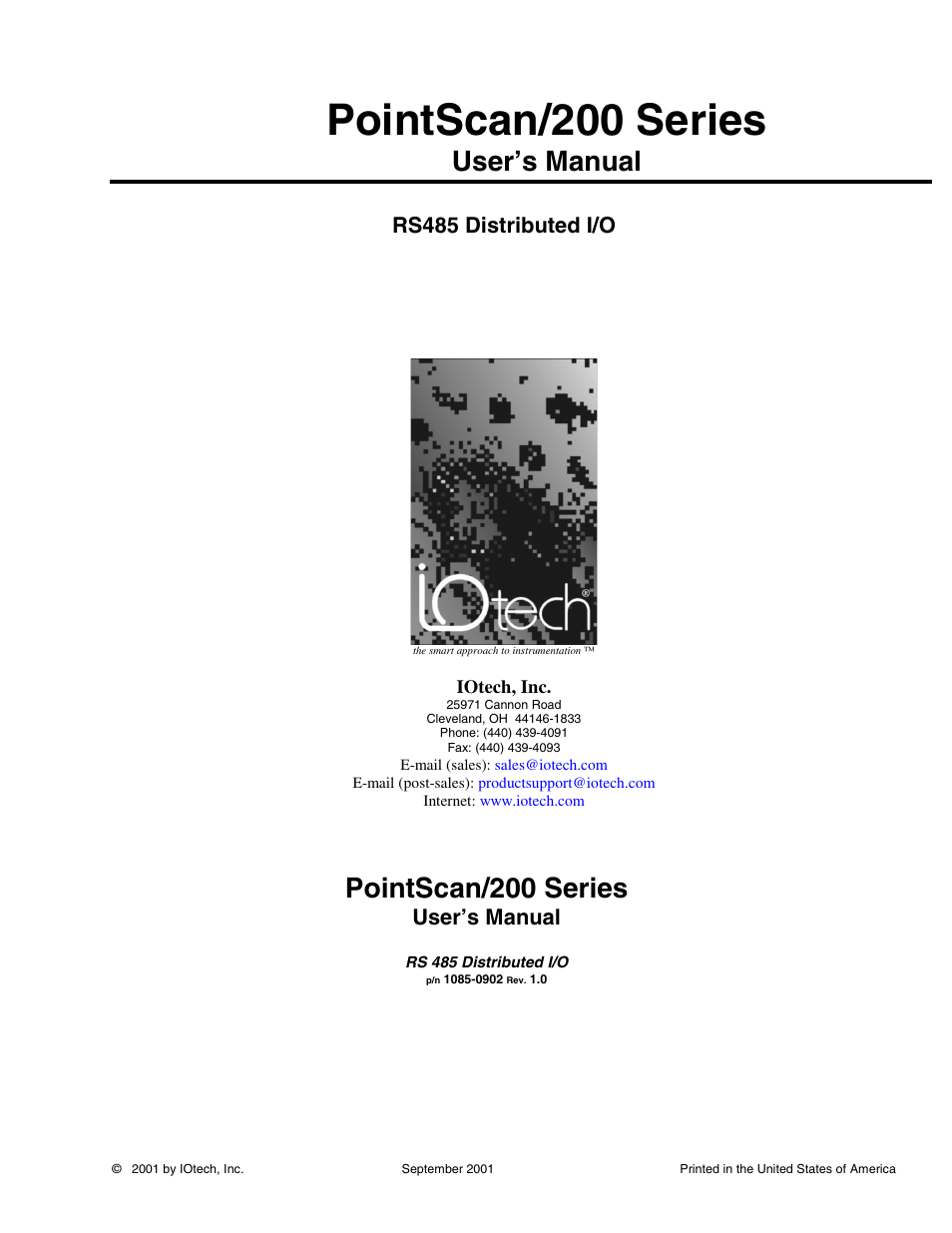 Measurement Computing PointScan 200 Series rev.1.0 User Manual | 36 pages