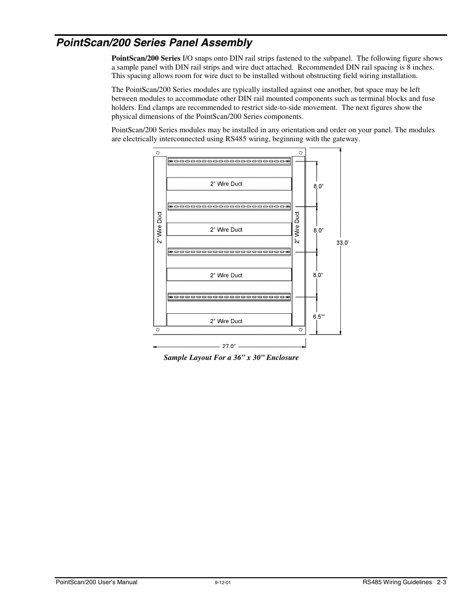 Pointscan/200 series panel assembly, Pointscan/200 series panel assembly …… 2-3 | Measurement Computing PointScan 200 Series rev.1.0 User Manual | Page 15 / 36