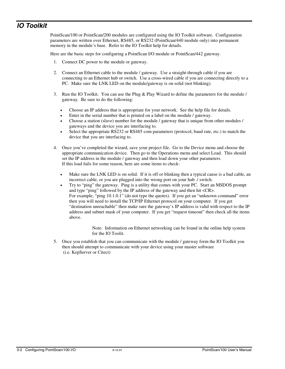 Io toolkit, Io toolkit -2 | Measurement Computing PointScan 100 Series rev.1.0 User Manual | Page 18 / 32