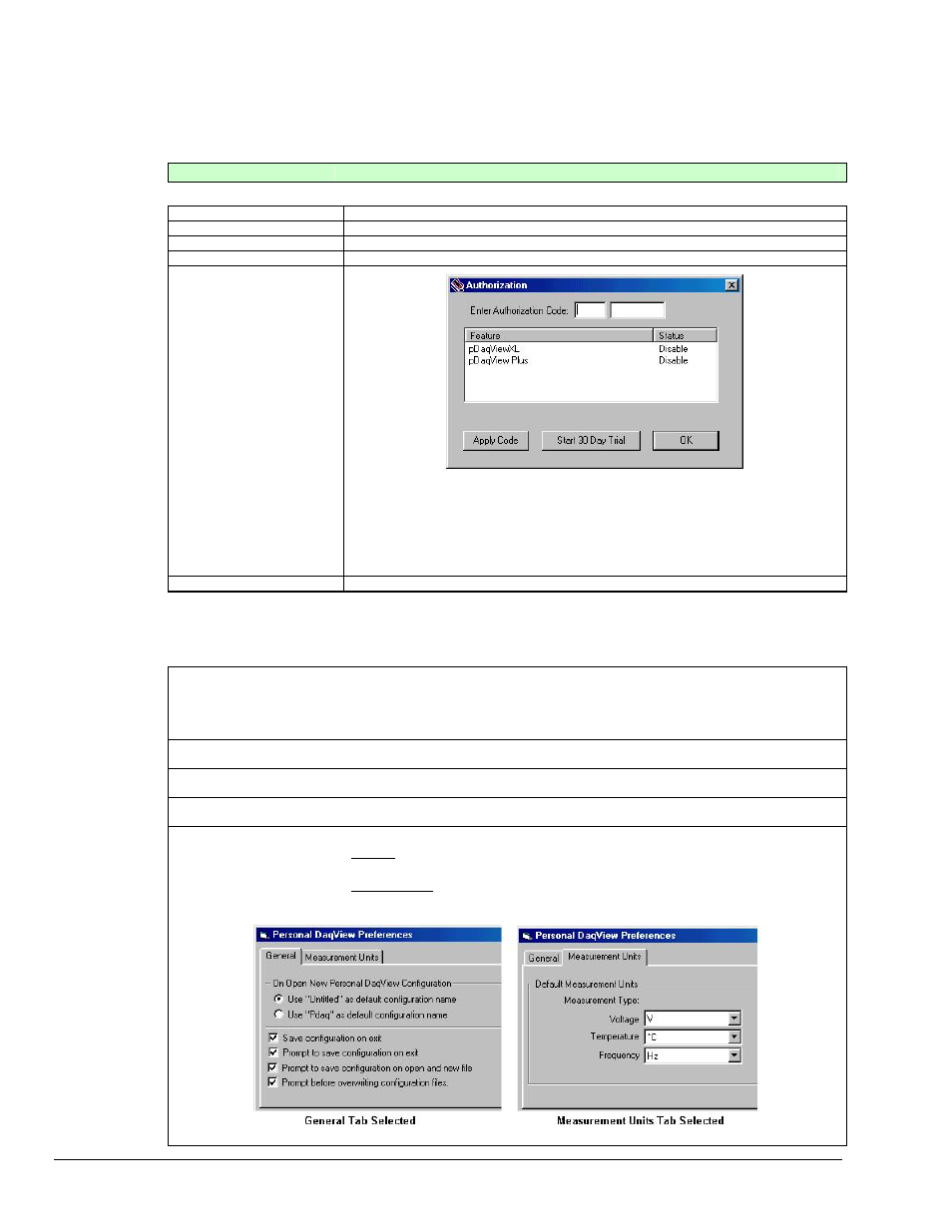 Pull-down menus | Measurement Computing Personal Daq rev.6.0 User Manual | Page 46 / 170