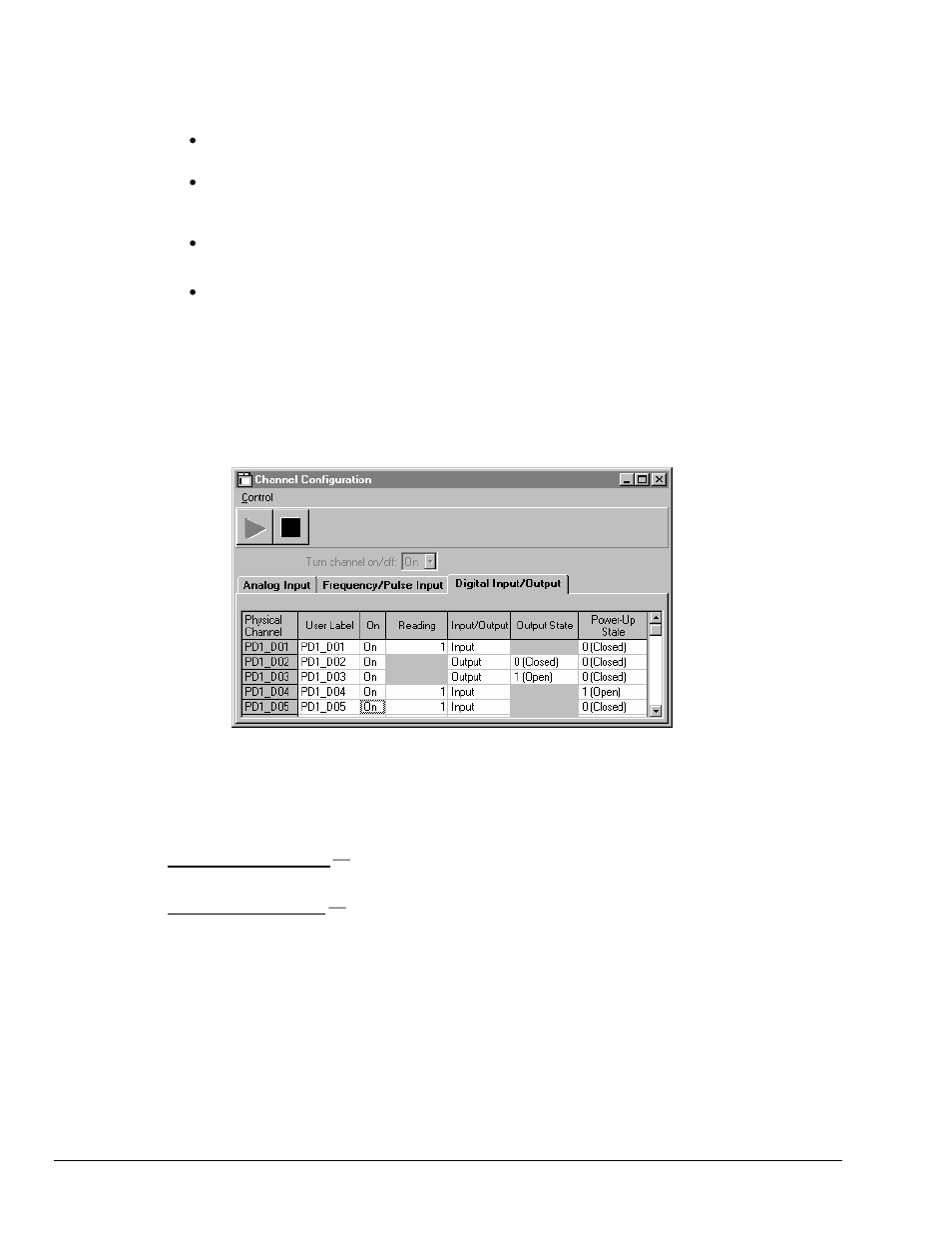 Digital input/output spreadsheet [does not app | Measurement Computing Personal Daq rev.6.0 User Manual | Page 56 / 170