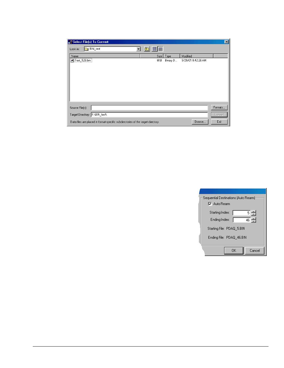 Sequential destinations (auto rearm) | Measurement Computing Personal Daq rev.6.0 User Manual | Page 61 / 170