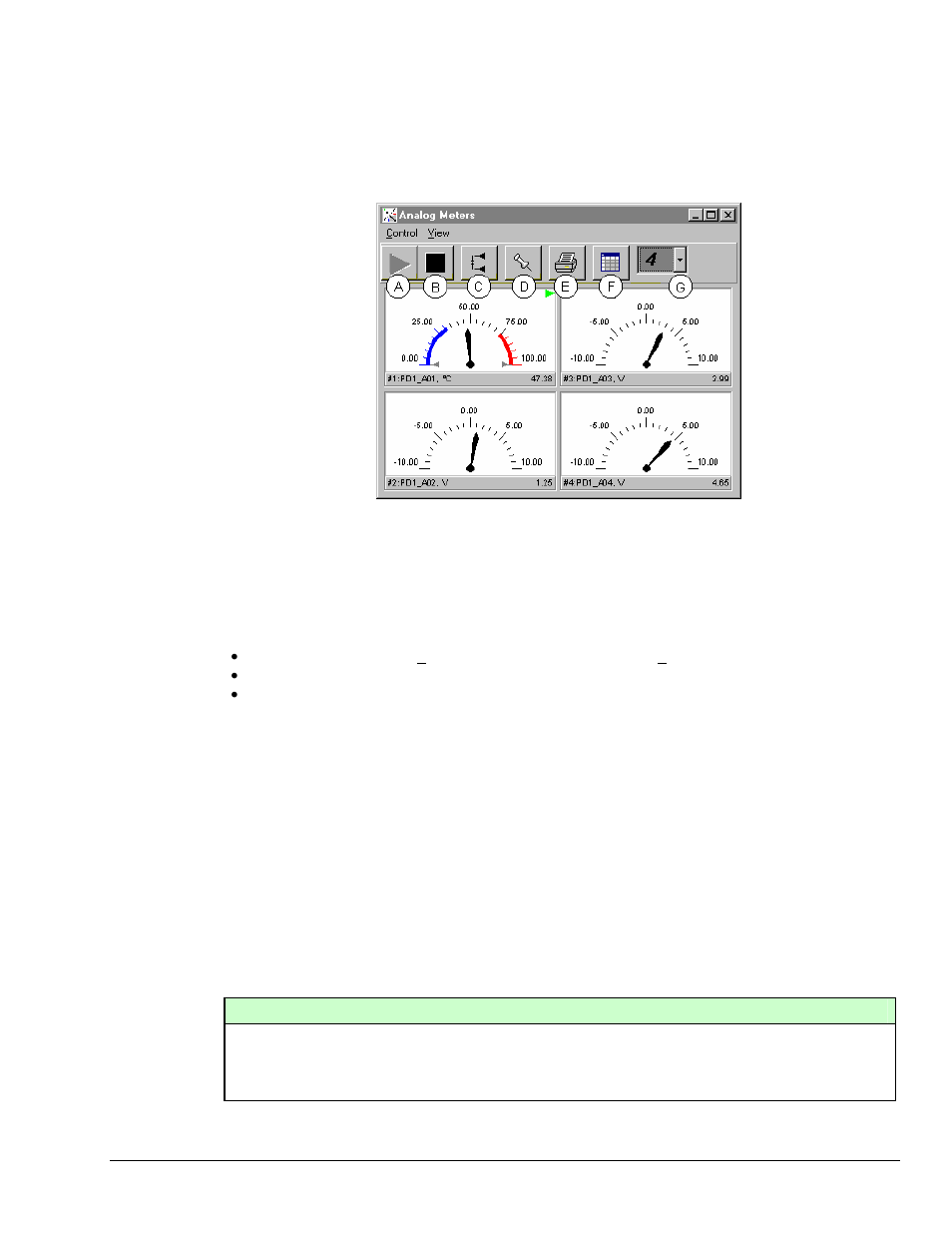 Analog meters | Measurement Computing Personal Daq rev.6.0 User Manual | Page 67 / 170