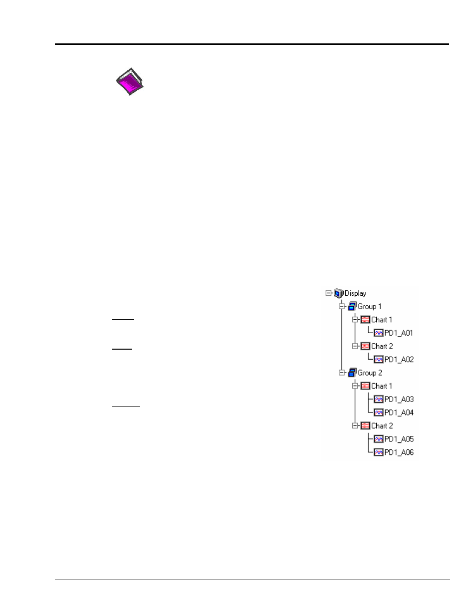 Chart display, Groups, charts, & channels, Chart display window | Measurement Computing Personal Daq rev.6.0 User Manual | Page 69 / 170
