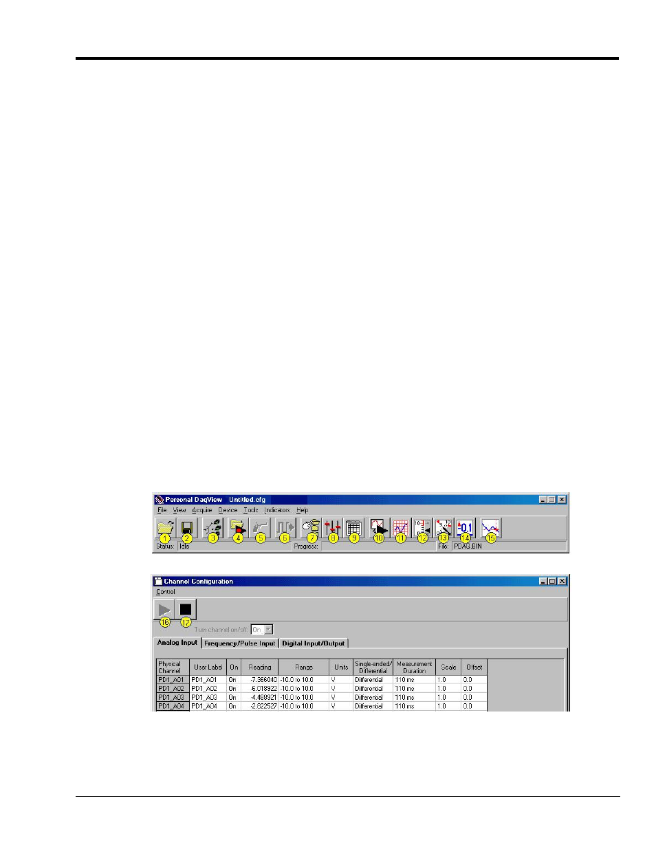 A brief guide to using personal daqview | Measurement Computing Personal Daq rev.6.0 Quick Start User Manual | Page 11 / 12