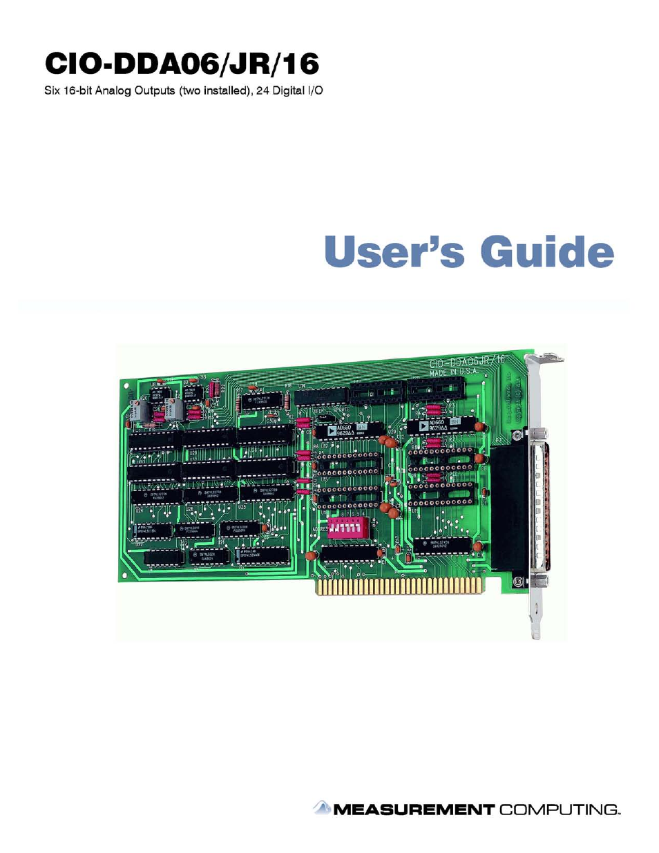 Measurement Computing CIO-DDA06/Jr/16 User Manual | 18 pages