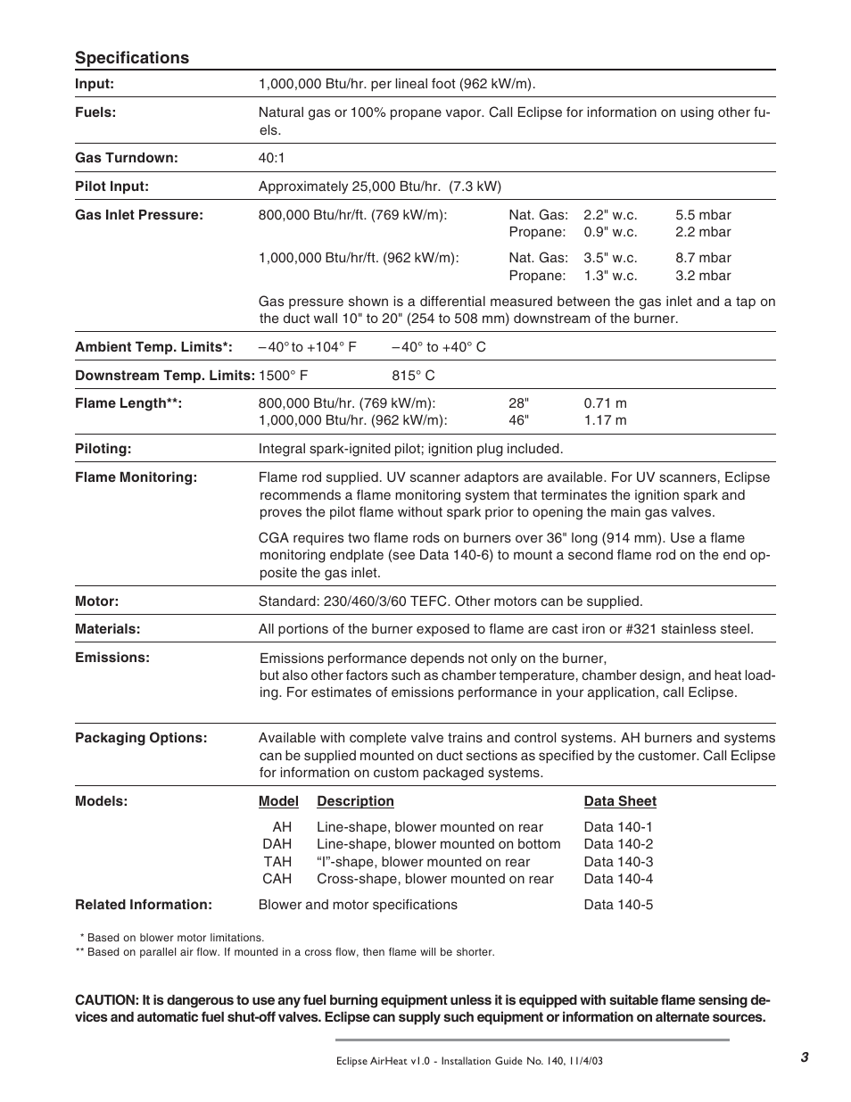 Eclipse Combustion AH User Manual | Page 3 / 8