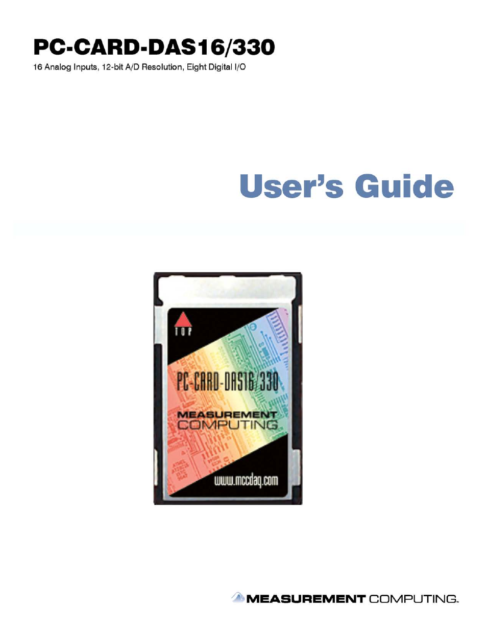 Measurement Computing PC-CARD-DAS16/330 User Manual | 26 pages