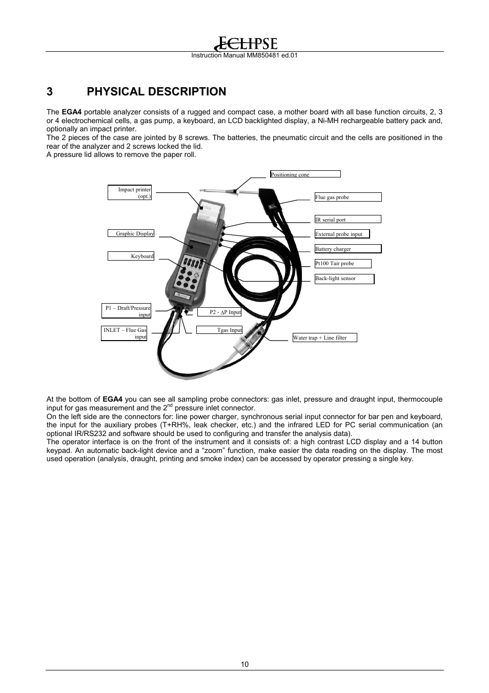 Physical description, 3physical description | Eclipse Combustion EGA4 User Manual | Page 10 / 50