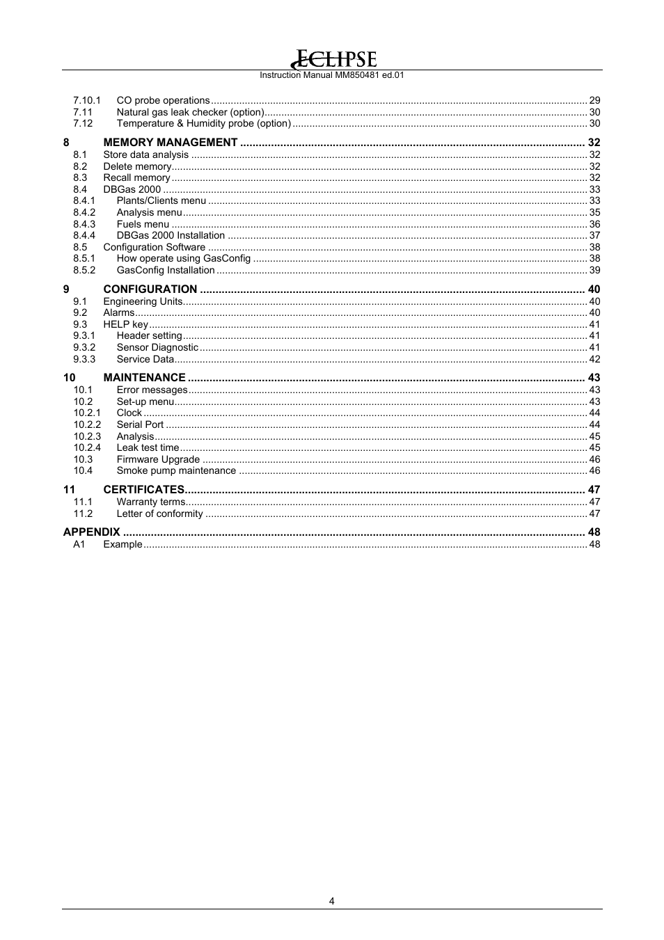 Eclipse Combustion EGA4 User Manual | Page 4 / 50