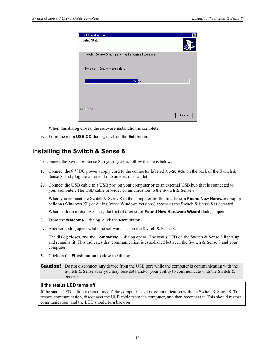 Installing the switch & sense 8 | Measurement Computing SWITCH User Manual | Page 14 / 34