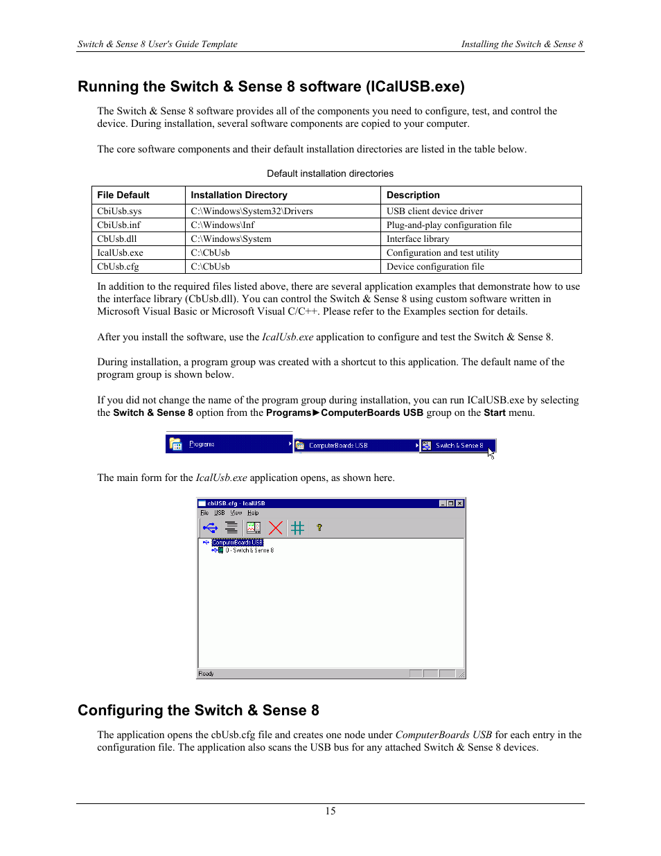 Configuring the switch & sense 8 | Measurement Computing SWITCH User Manual | Page 15 / 34