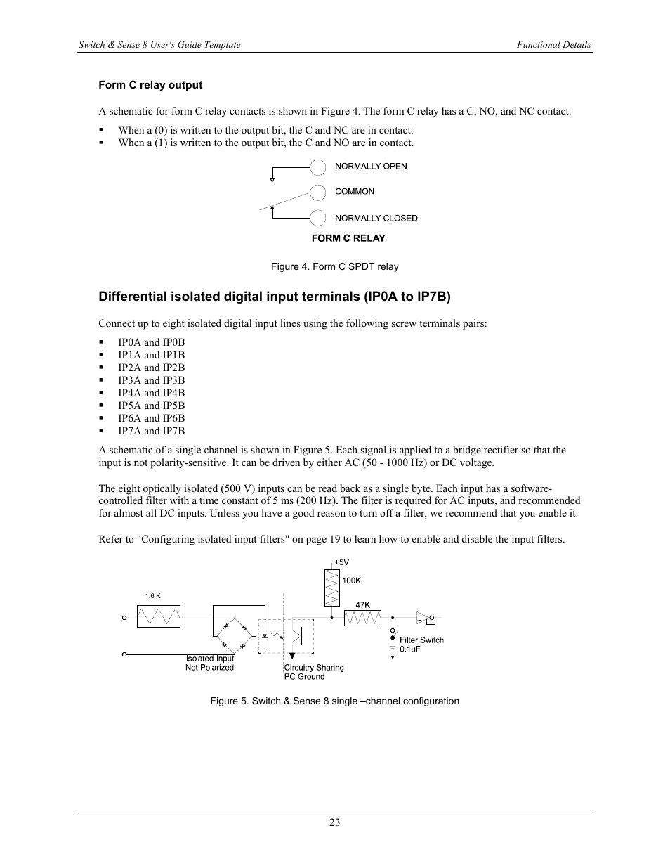 Form c relay output | Measurement Computing SWITCH User Manual | Page 23 / 34