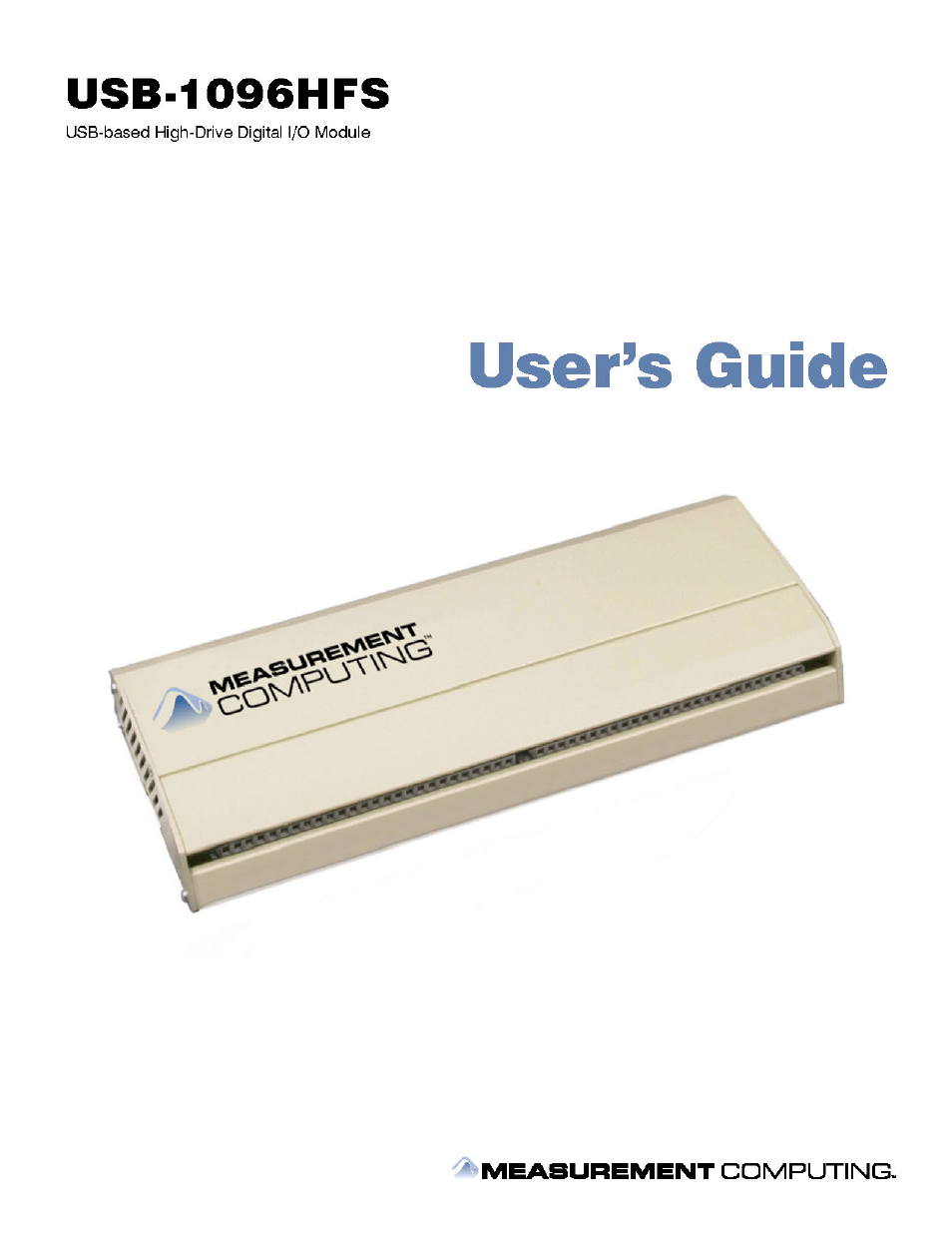 Measurement Computing USB-1096HFS User Manual | 27 pages