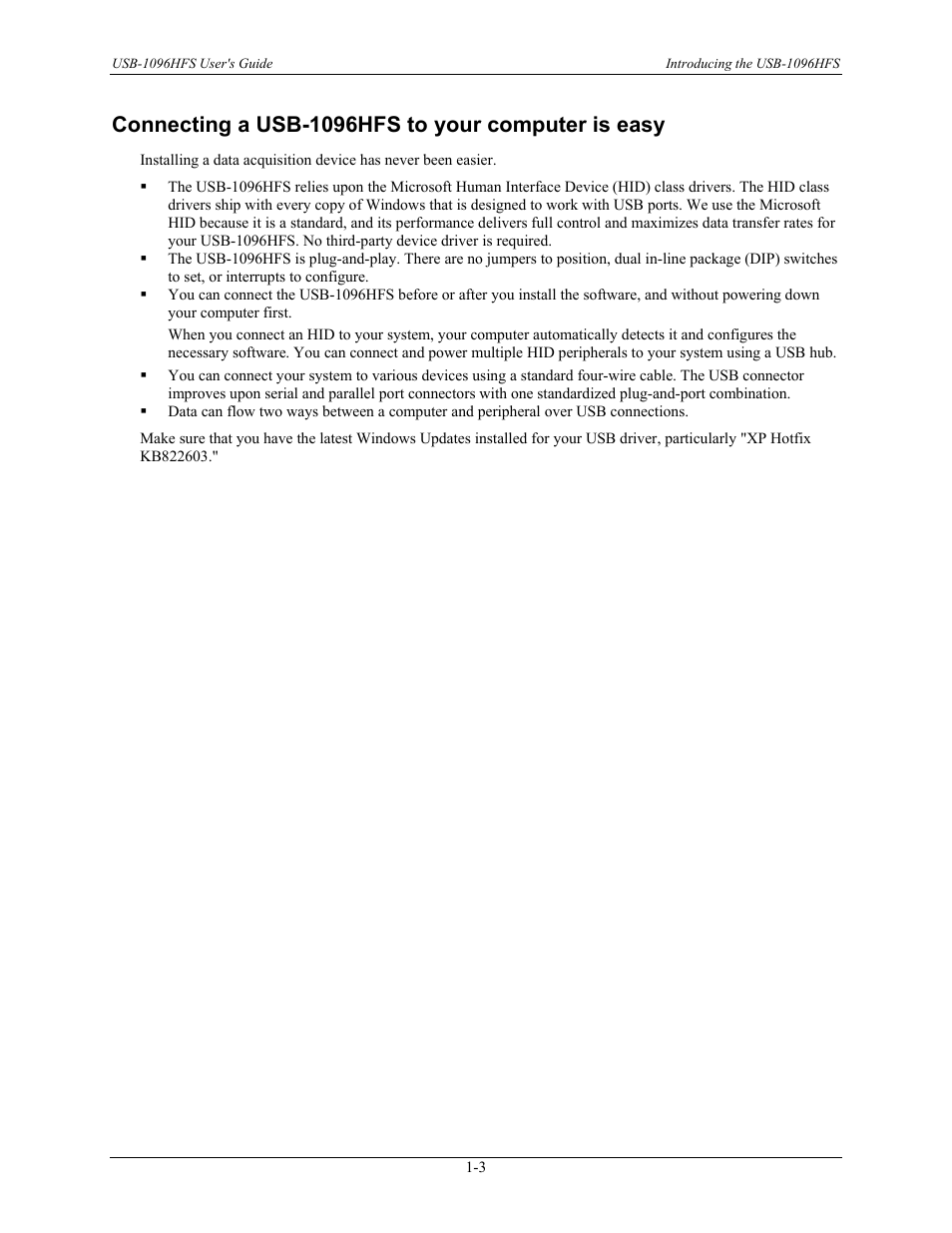 Connecting a usb-1096hfs to your computer is easy | Measurement Computing USB-1096HFS User Manual | Page 10 / 27