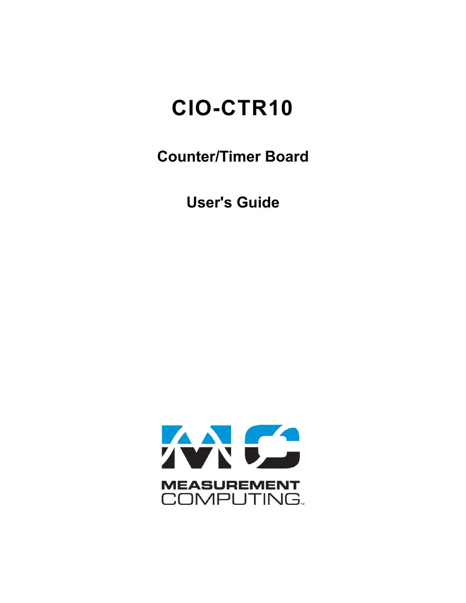 Cio-ctr10, Counter/timer board user's guide | Measurement Computing CIO-CTR10 User Manual | Page 2 / 18