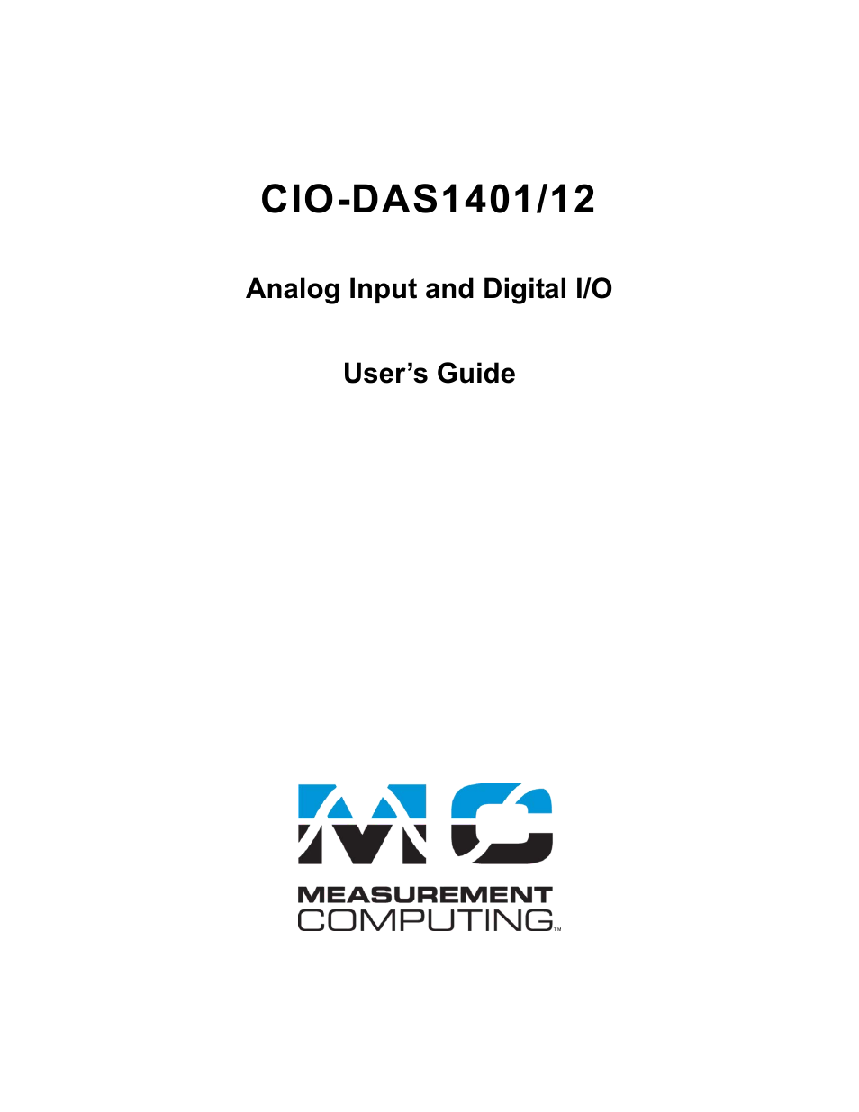 Analog input and digital i/o user’s guide | Measurement Computing CIO-DAS1401/12 User Manual | Page 2 / 19