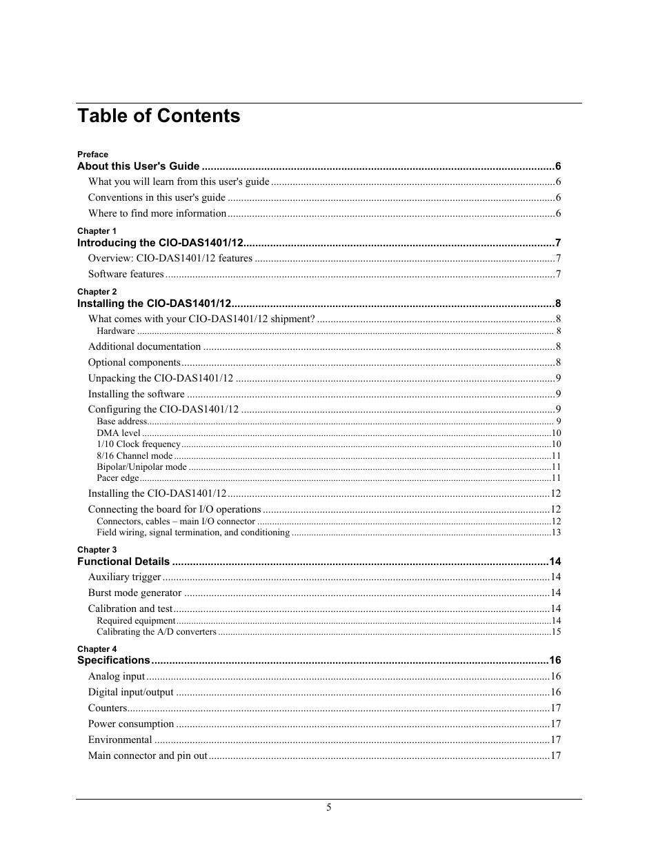 Measurement Computing CIO-DAS1401/12 User Manual | Page 5 / 19