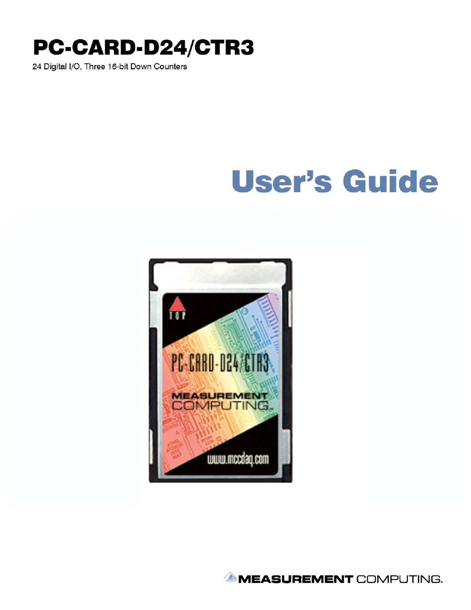 Measurement Computing PC-CARD-D24/CTR3 User Manual | 20 pages