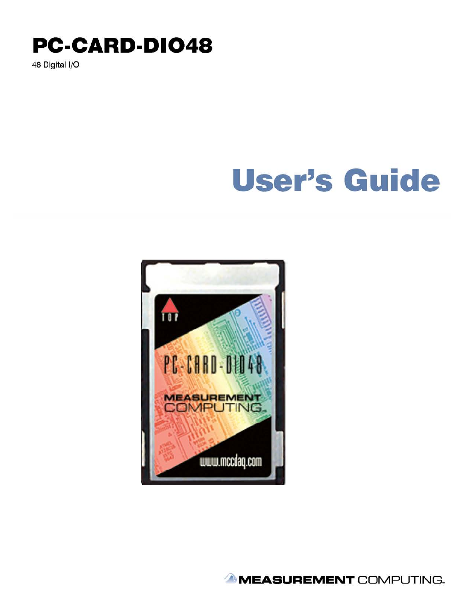 Measurement Computing PC-CARD-DIO48 User Manual | 19 pages