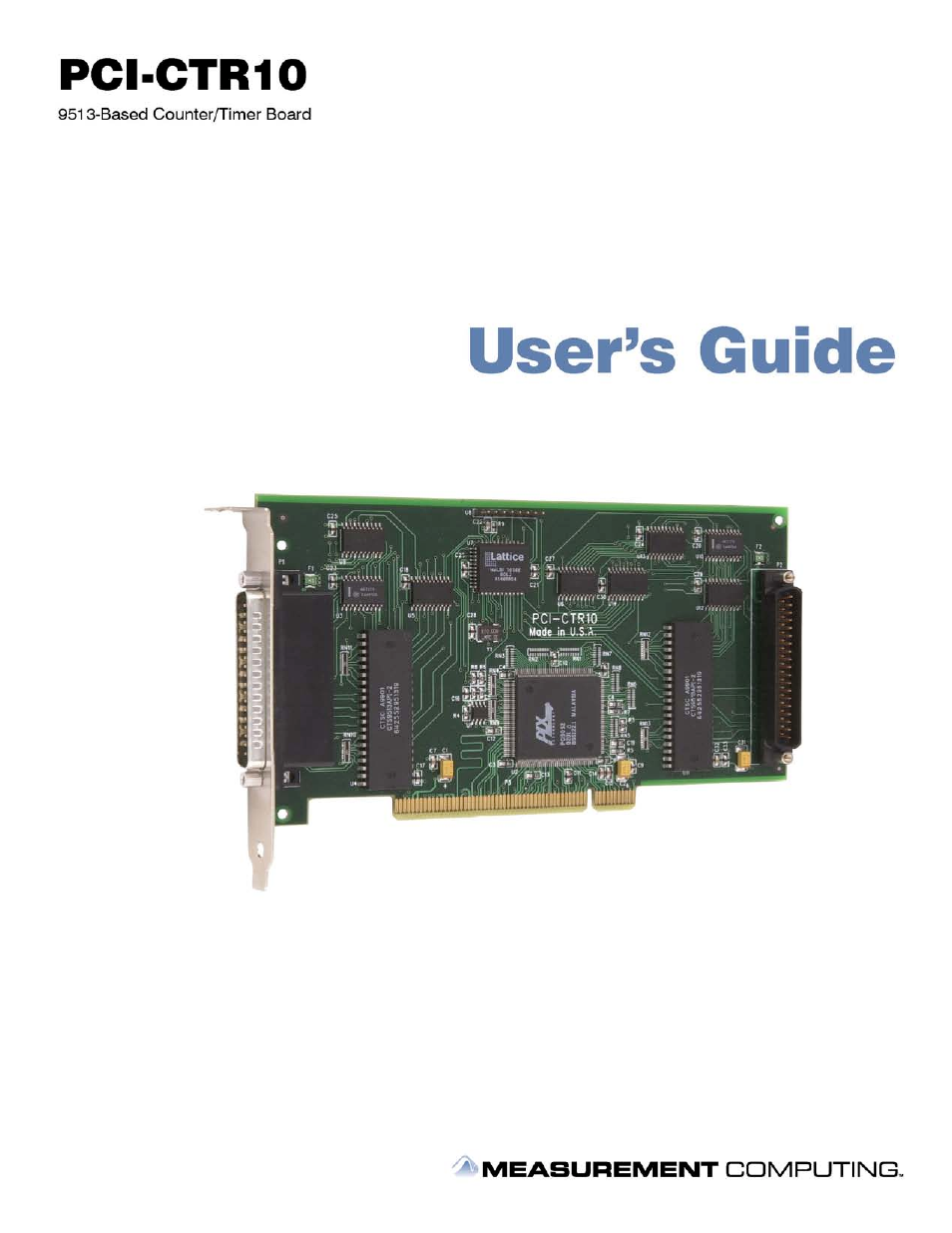 Measurement Computing PCI-CTR10 User Manual | 19 pages