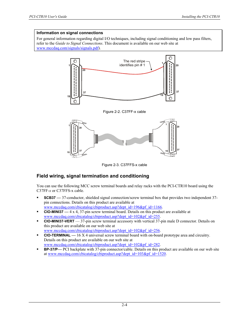 Field wiring, signal termination and conditioning, Cable (figure 2-2), Figure 2-3) | Measurement Computing PCI-CTR10 User Manual | Page 12 / 19