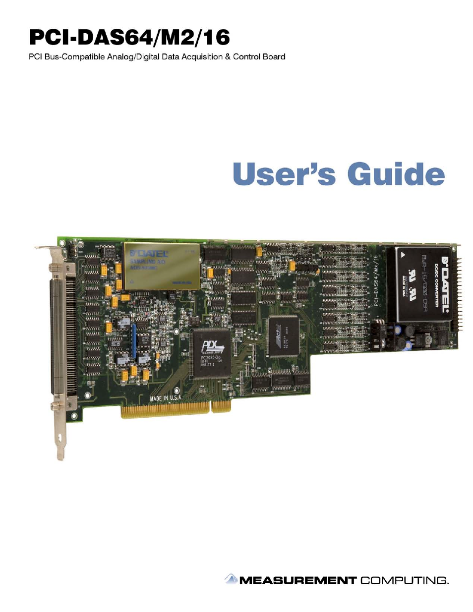 Measurement Computing PCI-DAS64/M2/16 User Manual | 36 pages