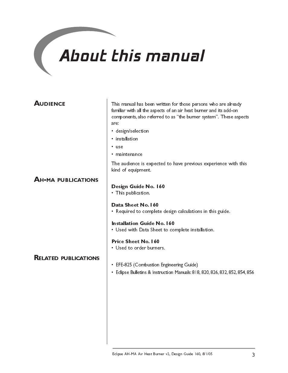 About this manual | Eclipse Combustion AIRHEAT AH-MA User Manual | Page 3 / 26