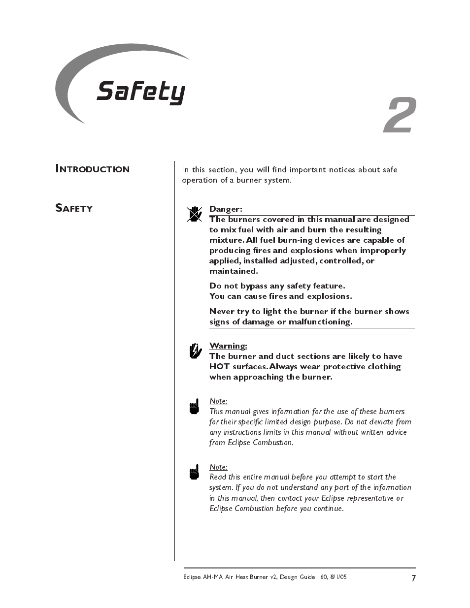 Safety | Eclipse Combustion AIRHEAT AH-MA User Manual | Page 7 / 26