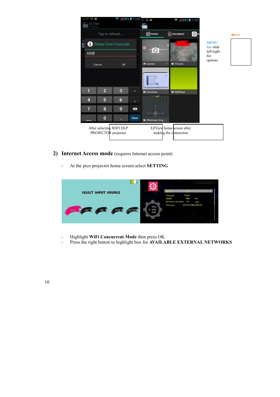 2) internet access mode | MEGAPOWER ML51 User Manual | Page 10 / 15