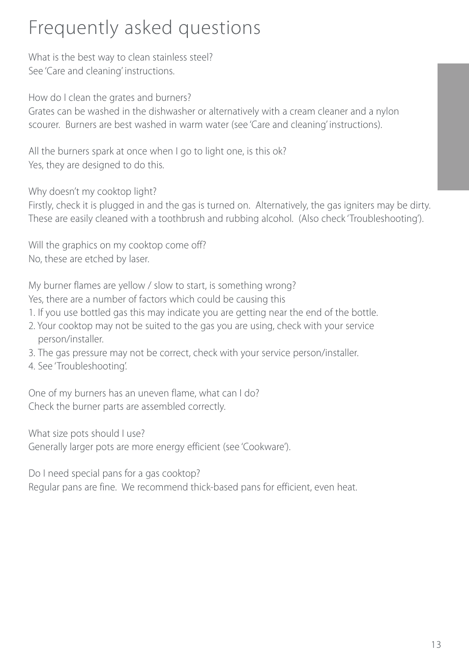 Frequently asked questions | Cuisine-Cookware GC912 User Manual | Page 15 / 52