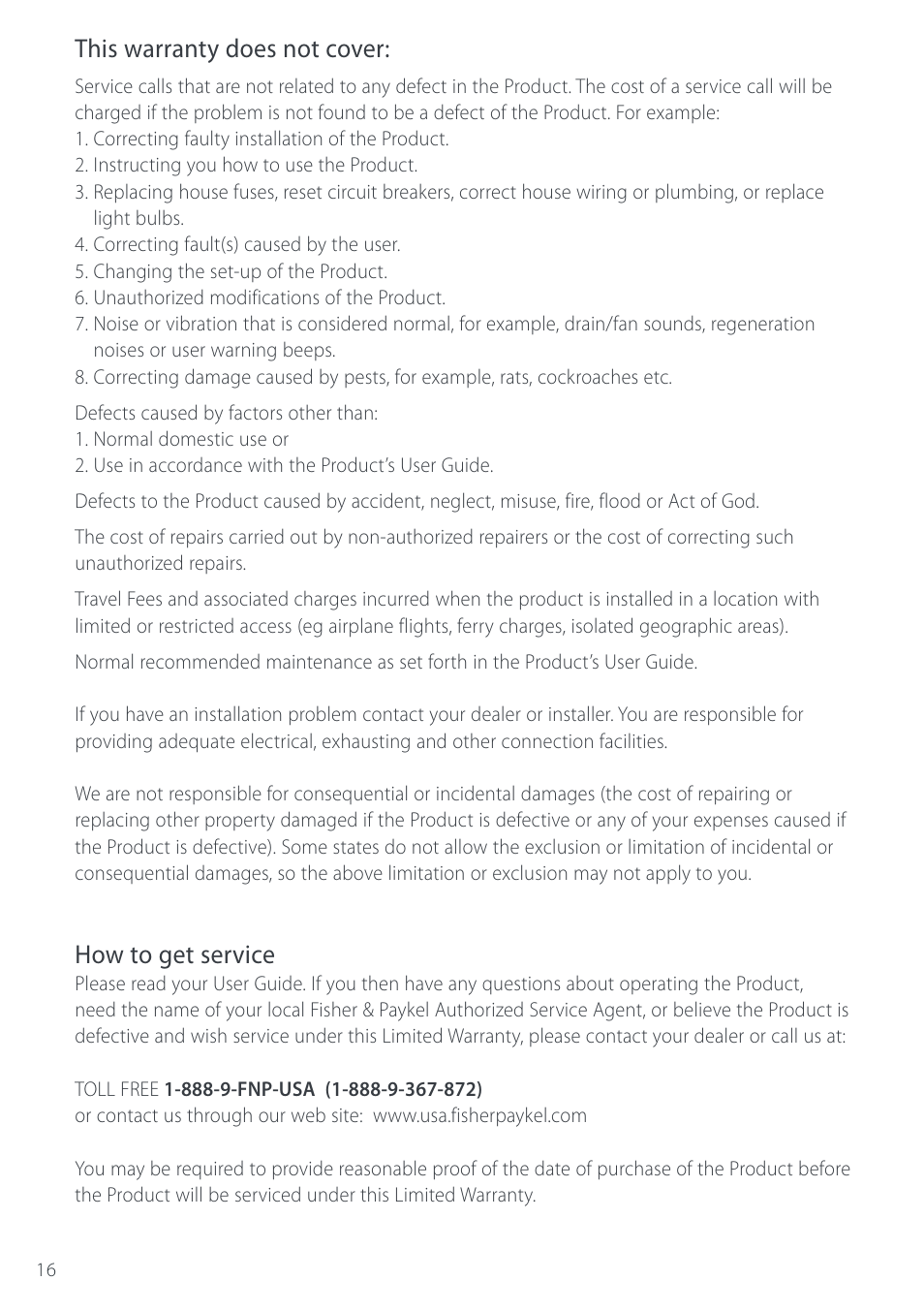 This warranty does not cover, How to get service | Cuisine-Cookware GC912 User Manual | Page 18 / 52