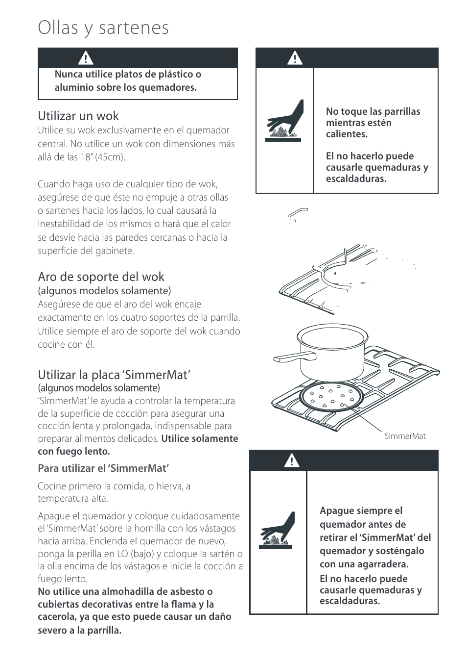 Ollas y sartenes, Advertencia | Cuisine-Cookware GC912 User Manual | Page 26 / 52