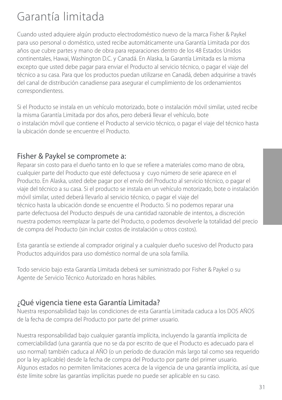 Garantía limitada | Cuisine-Cookware GC912 User Manual | Page 33 / 52