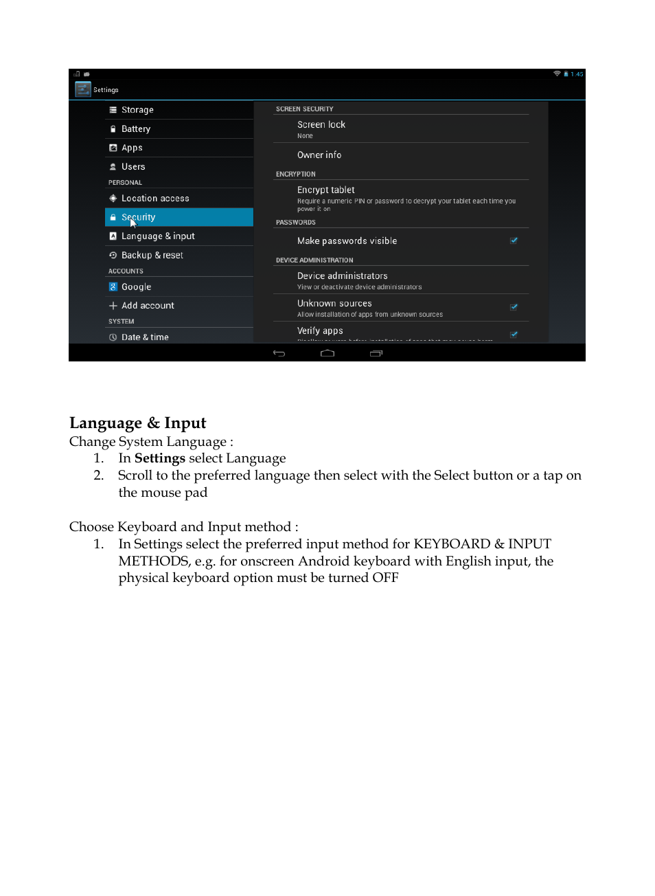 Language & input | MEGAPOWER ML131 User Manual | Page 13 / 27