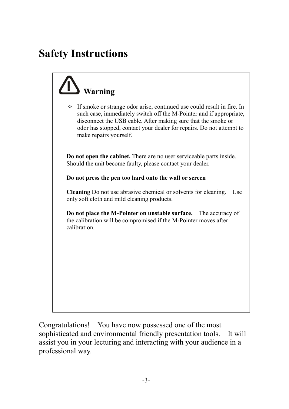 Safety instructions, Warning | MEGAPOWER ML11 User Manual | Page 3 / 32