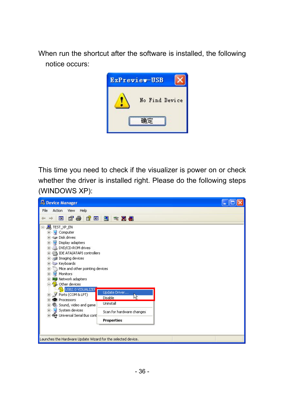 2 solution of ezpreview installation abnormity | MEGAPOWER MVP-886 User Manual | Page 40 / 50