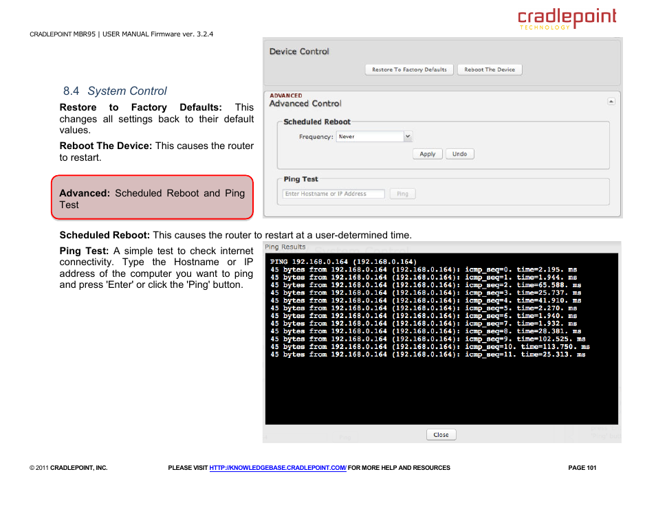 4 system control | Cradlepoint MBR95 User Manual | Page 103 / 122