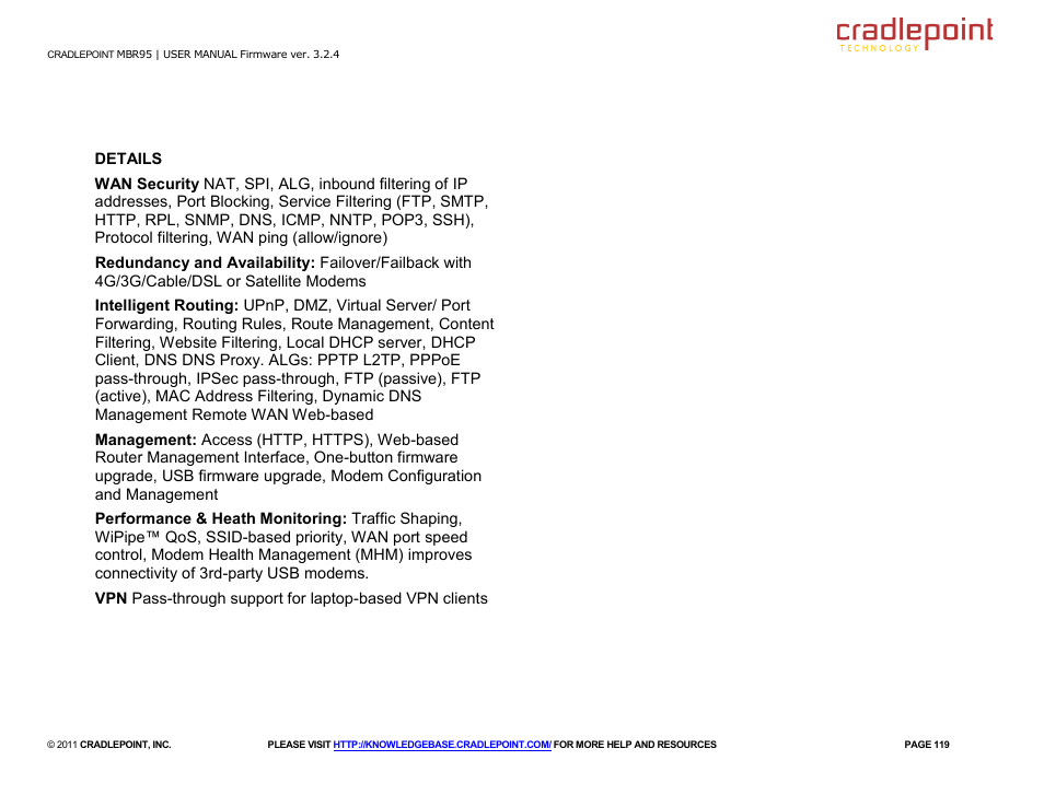 Cradlepoint MBR95 User Manual | Page 121 / 122