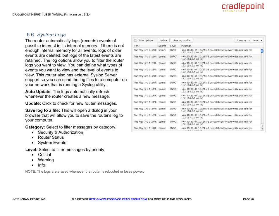 Cradlepoint MBR95 User Manual | Page 50 / 122