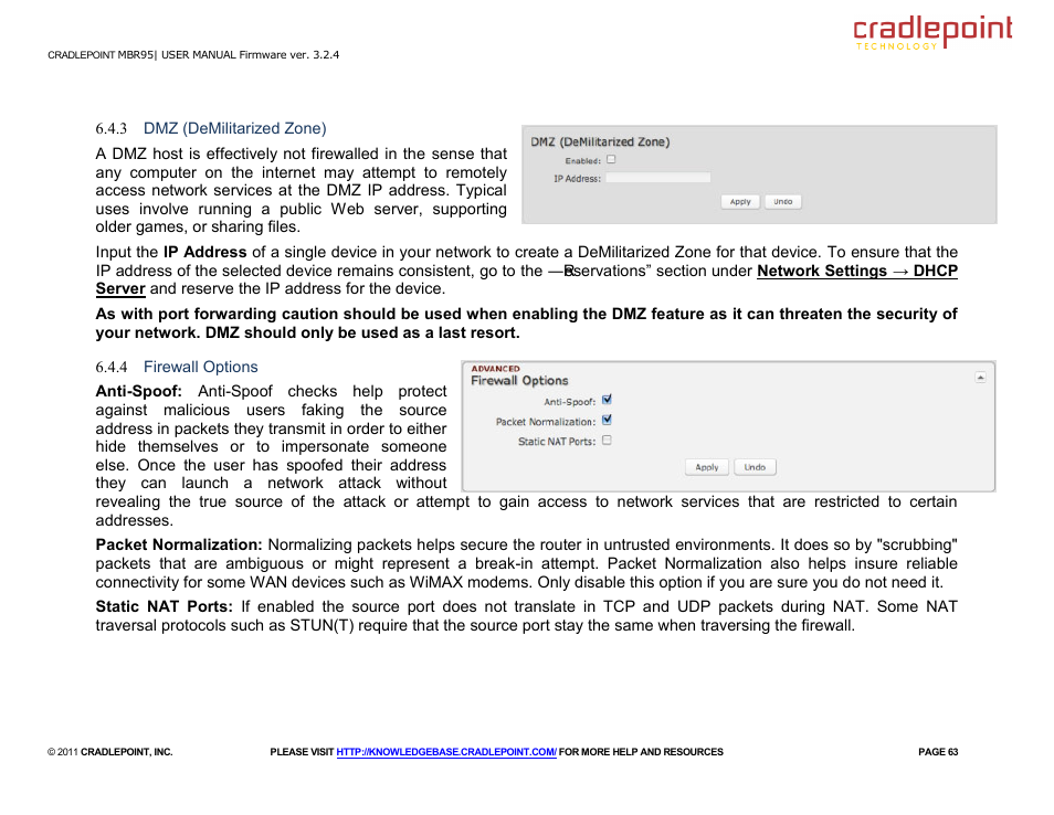 Cradlepoint MBR95 User Manual | Page 65 / 122