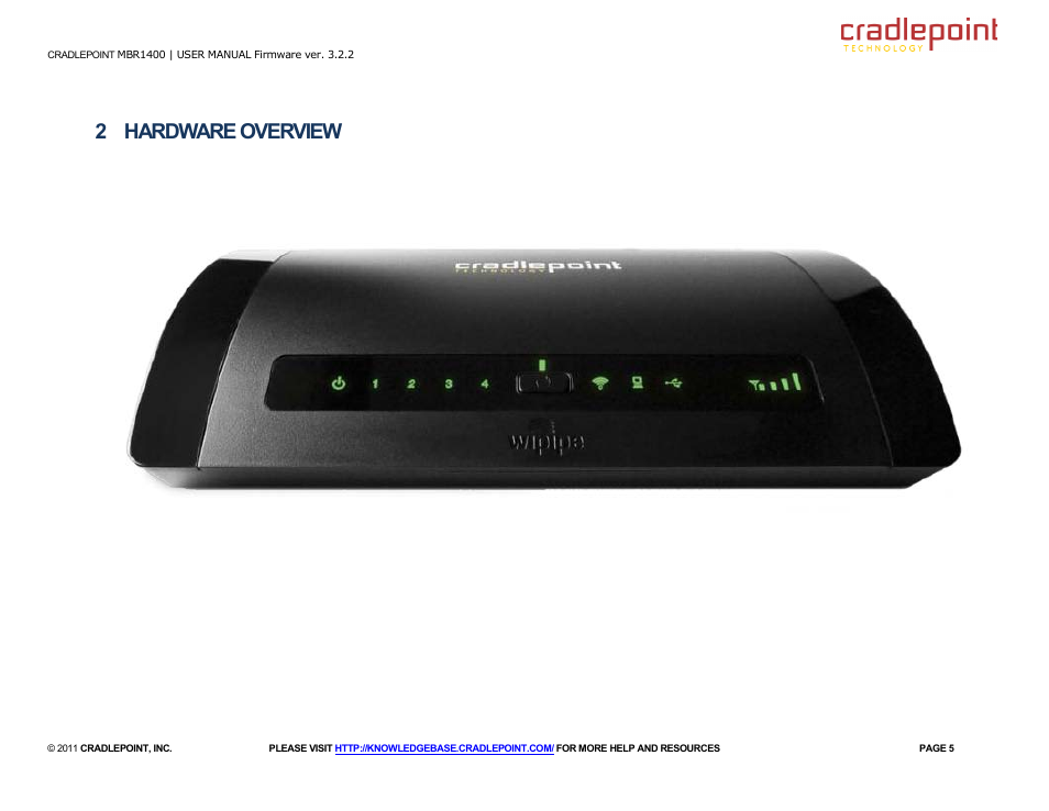 2 hardware overview | Cradlepoint MBR95 User Manual | Page 7 / 122