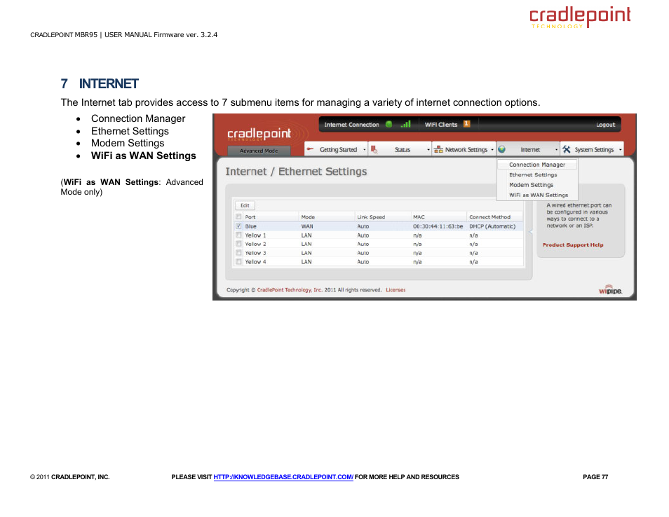 7 internet | Cradlepoint MBR95 User Manual | Page 79 / 122