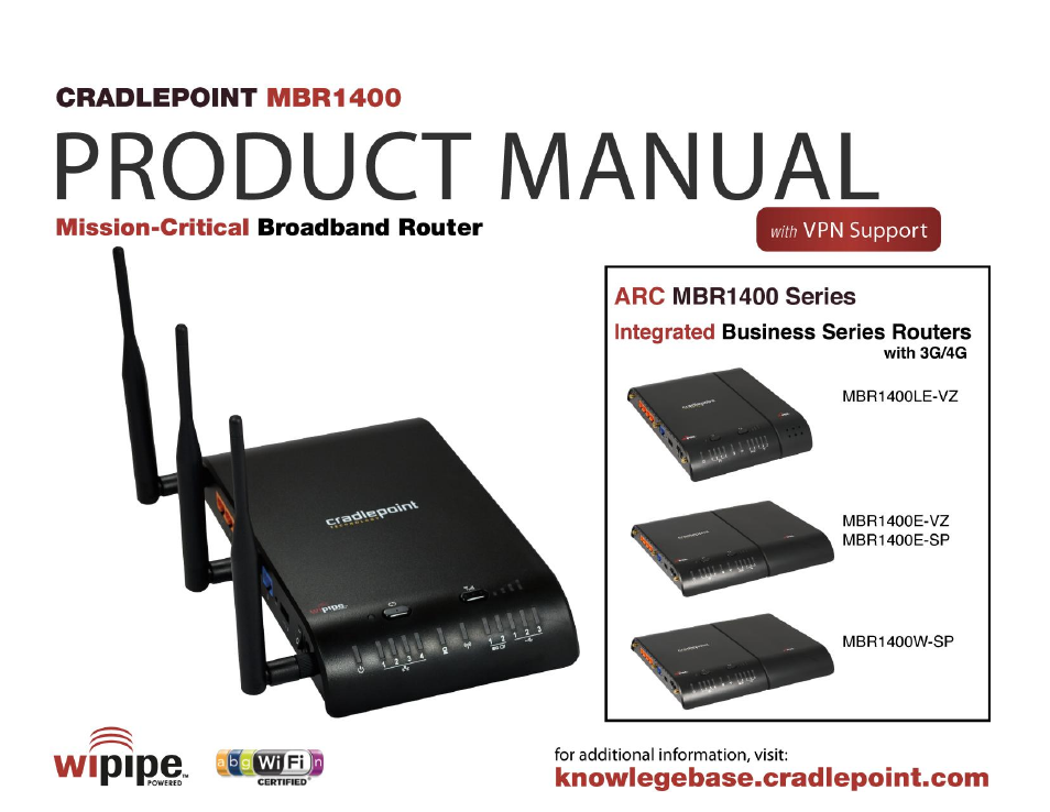 Cradlepoint MBR1400LE User Manual | 175 pages