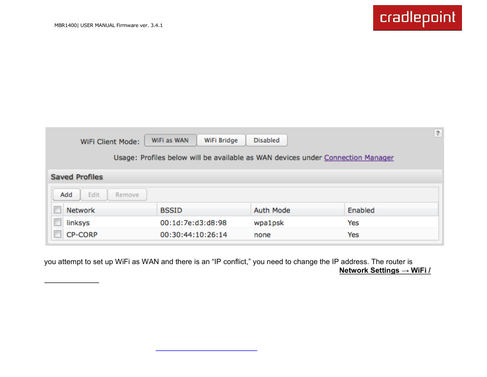 5 wifi as wan / bridge | Cradlepoint MBR1400LE User Manual | Page 131 / 175