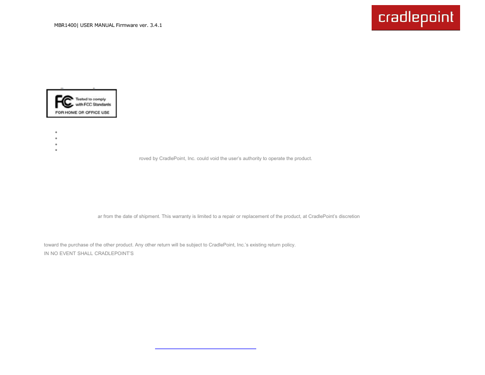 10 appendix, 1 regulatory information, 2 warranty information | Cradlepoint MBR1400LE User Manual | Page 172 / 175