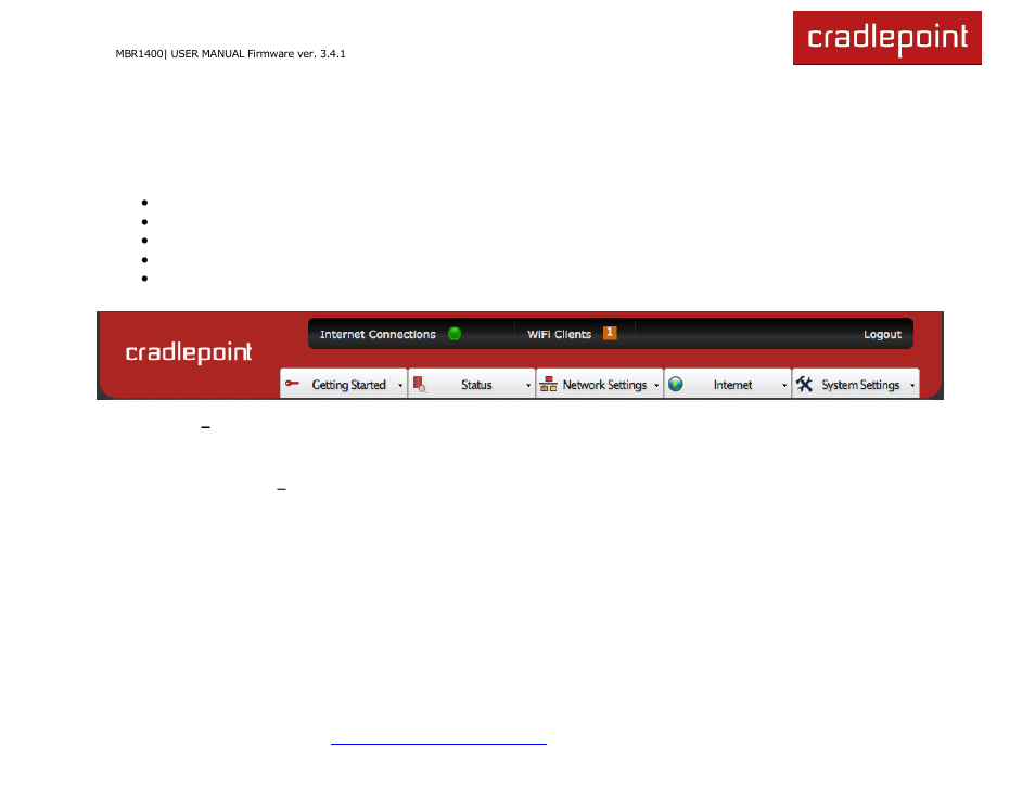 4 web interface -- essentials | Cradlepoint MBR1400LE User Manual | Page 25 / 175